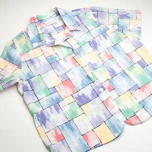 Alfred Dunner Pastel Short Sleeve Button Shirt